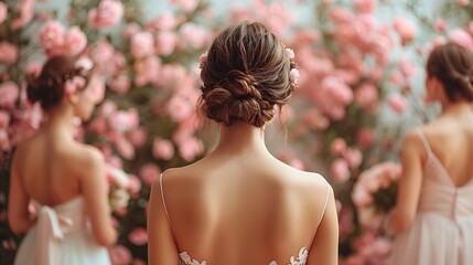 Wedding invitation with an open area and writing space available on the right side The card is decorated with romantic and elegant motifs inviting guests to celebrate a beautiful union