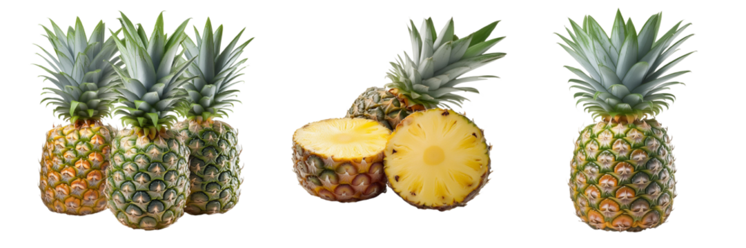 pineapples isolated on transparent background