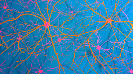 Connexions Neuronales en Fond Bleu Abstrait