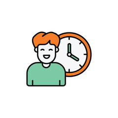Time icon design with white background stock illustration