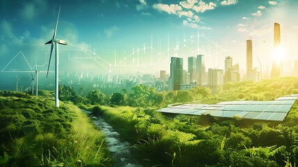 Sustainable Cityscape: Green Energy and Urban Growth
