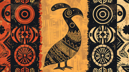 Detailed illustration of a Sankofa bird, surrounded by traditional African patterns, symbolizing the importance of learning from the past