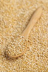 a large amount of quinoa groats during porridge cooking