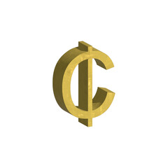 Ghanaian Cedi currency symbol 3d