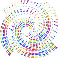 Obraz premium gradient swirling spiral of various colored dots, speed concept