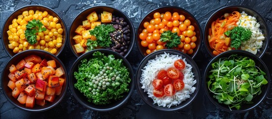 Fototapeta premium Assortment of Ingredients for Buddha Bowls