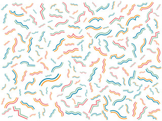 Colorful wavy lines pattern on white background
