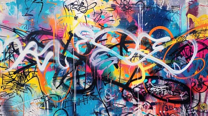 Fototapeta premium bright street graffiti on the wall, street art