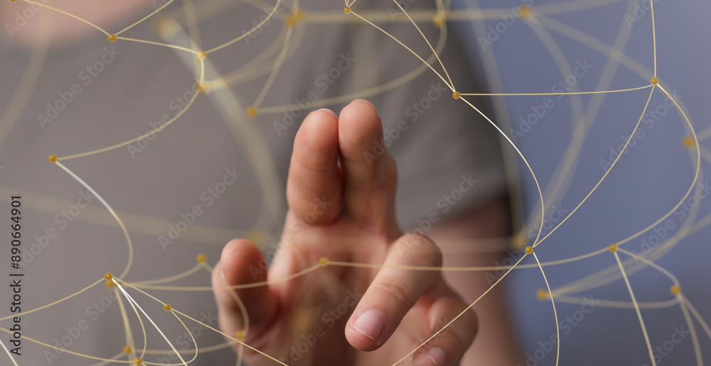 Poster touch Futuristic wave, Futuristic data stream