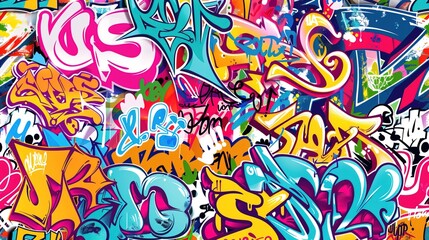 bright street graffiti on the wall, street art