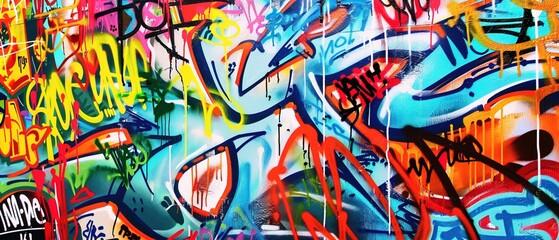 Obraz premium bright street graffiti on the wall, street art