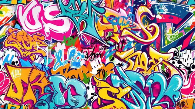 Fototapeta bright street graffiti on the wall, street art