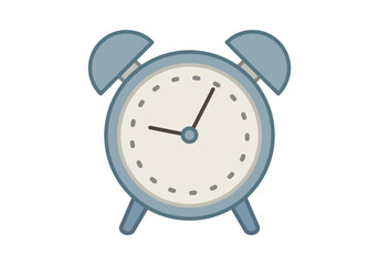 Despertador de color azul en fondo blanco