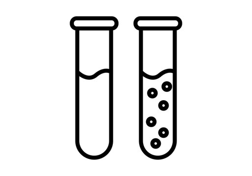 Icono negro de probeta con qu&iacute;micos