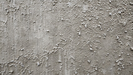 Obraz premium A close-up view of a gray concrete wall with a textured surface. Streaks of a lighter color are visible, along with many small bumps and imperfections in the surface