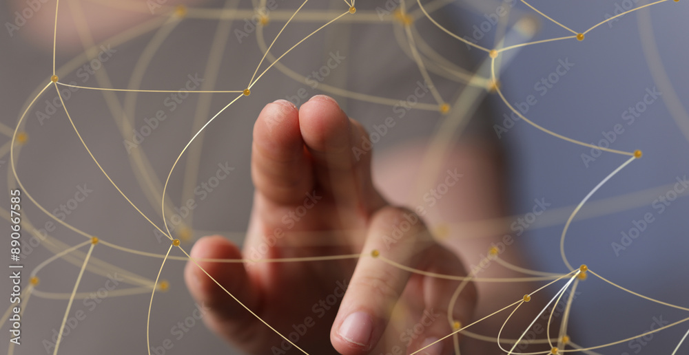 Aufkleber touch futuristic wave, futuristic data stream