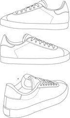 Shoes Vector Shoes Icon Illustration Sneakers Icon Outline