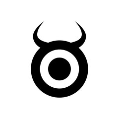 Bullseye target with bull horns logo Icon design template illustration vector eps	