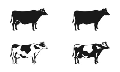 cow icon set vector illustration isolated on white background.
