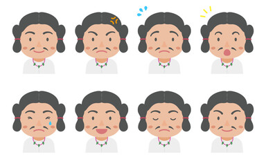 色々な表情の古墳時代の男性