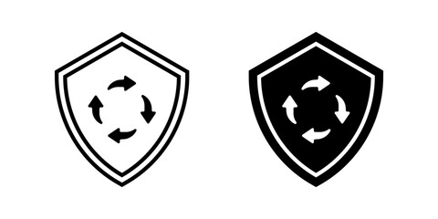 Shield with arrow icon set. recycle Symbol. Protection sign. for mobile concept and web design. vector illustration on white background