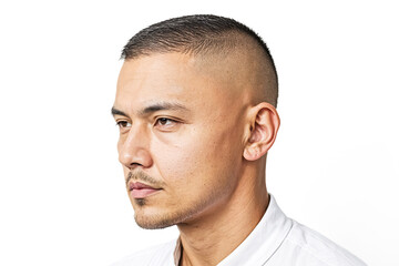 Obraz premium Portrait of a Young Man with a Serious Expression