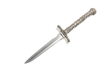 Ornate Dagger with Silver Finish