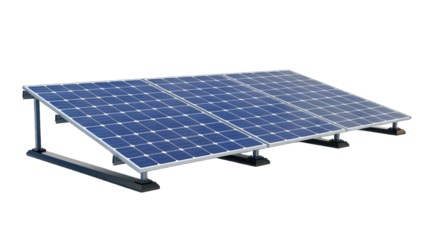 Electric Solar cell isolated on transparent background or PNG file. Solar energy. Environmental theme. Green energy concept.
