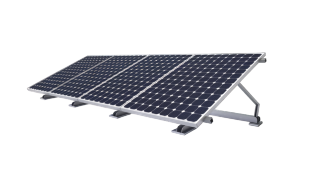 Electric Solar cell isolated on transparent background or PNG file. Solar energy. Environmental theme. Green energy concept.