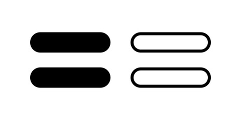 Obraz premium Equal icon set. equally sign. Flat illustration of vector icon on white background