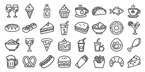 A simple set of food. vector illustration.