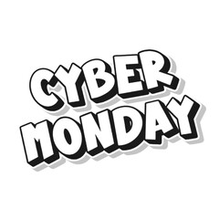 3D Cyber monday text poster
