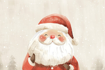 cute santa claus watercolor illustration