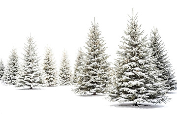 Fototapeta premium Snow-Covered Pine Trees In A Winter Wonderland