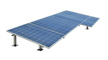 Electric Solar cell isolated on transparent background or PNG file. Solar energy. Environmental theme. Green energy concept.