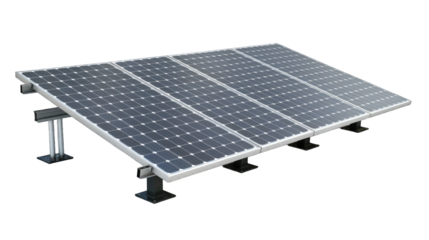 Electric Solar cell isolated on transparent background or PNG file. Solar energy. Environmental theme. Green energy concept.