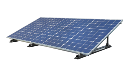 Electric Solar cell isolated on transparent background or PNG file. Solar energy. Environmental theme. Green energy concept.
