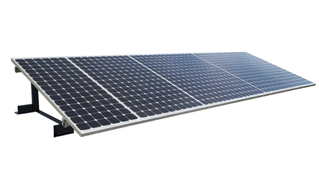 Electric Solar cell isolated on transparent background or PNG file. Solar energy. Environmental theme. Green energy concept.