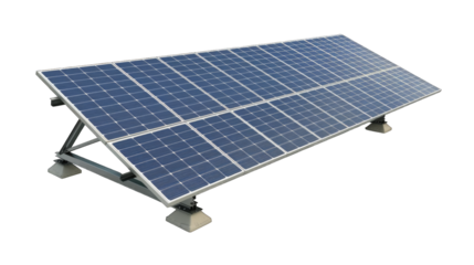 Electric Solar cell isolated on transparent background or PNG file. Solar energy. Environmental theme. Green energy concept.
