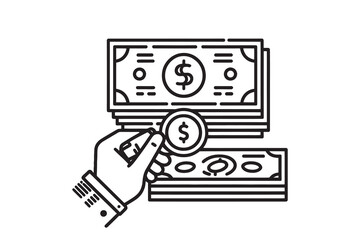 dollar icon vector illustration. picture of a dollar bill.