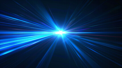 A vibrant burst of blue light beams spreading across a dark background, creating a dynamic and energetic visual display.