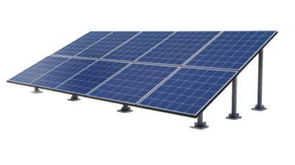 Electric Solar cell isolated on transparent background or PNG file. Solar energy. Environmental theme. Green energy concept.
