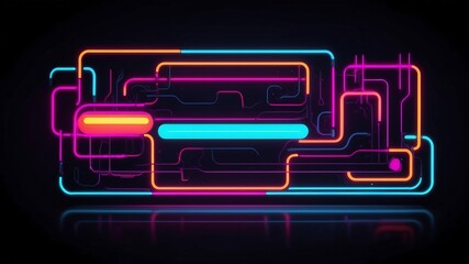 Stunning Abstract Neons in the Dark, Featuring Vibrant Colors and Dynamic Patterns, Perfect for Modern Digital Art, Backgrounds, and Trendy Visual Design Projects