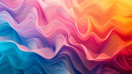 Obraz premium Elegant abstract background with soft wavy drapery silky satin in vibrant colors and gradients. Perfect for design concepts, wallpapers, and artistic inspirations.