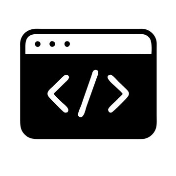 javascript,  Black  Icon, Minimalist, Black and White, vector