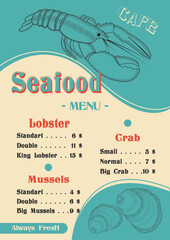 Seafood menu