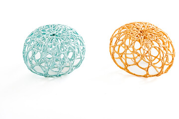 Abstract spheres with intricate patterns