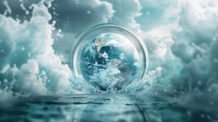A surreal image of a globe traveling through a swirling time vortex, its continents dissolving and reforming as it moves through different eras.