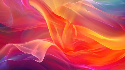 Obraz premium Abstract watercolor painting of a fiery orange and pink swirl with a yellow background