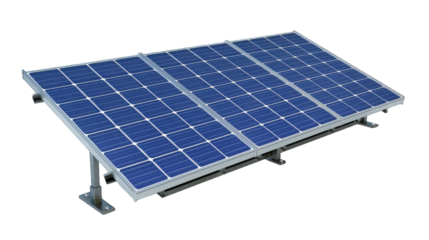 Electric Solar cell isolated on transparent background or PNG file. Solar energy. Environmental theme. Green energy concept.